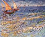 Vincent Willem van Gogh - Peintures - La mer à Saintes Maries