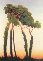 Felix Valletton  - paintings - Fünf Bäume