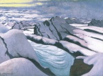 Felix Valletton  - Peintures - Glaciers et sommets enneigés