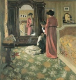 Felix Valletton  - paintings - Schlafzimmer mit zwei Frauengestalten