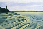 Felix Valletton  - Peintures - Mer des Wadden à Honfleur à la lumière du soir