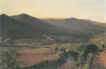 Ferdinand Georg Waldmueller - Peintures - Paysage de montagne avec vigne