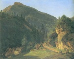Ferdinand Georg Waldmueller  - Peintures - Le mont Hochkalter vu de la vallée de Wimbach