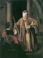 Ferdinand Georg Waldmüller  - paintings - Der Tabakpfeifenhändler im Kaffeehause