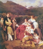 Ferdinand Georg Waldmüller  - Peintures - La famille du notaire Dr Josef August Eltz