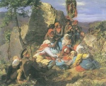 Ferdinand Georg Waldmüller  - paintings - Die unterbrochene Wallfahrt