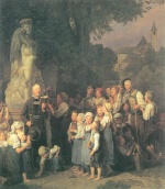 Ferdinand Georg Waldmueller  - paintings - Die Verehrung des Heiligen Johannes