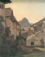 Ferdinand Georg Waldmüller  - paintings - Gasse in St. Wolfgang