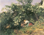 Ferdinand Georg Waldmüller  - paintings - Im Mai, Mutter und Kind unter blühendem Holunder