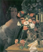 Ferdinand Georg Waldmüller  - Peintures - Jeune femme à la table de toilette