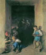 Ferdinand Georg Waldmüller  - paintings - Kinder erhalten ihr Frühstück