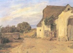 Ferdinand Georg Waldmüller  - paintings - Landweg mit Bauerngehöft