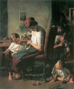 Ferdinand Georg Waldmüller  - paintings - Mutter mit Kindern