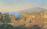 Bild:Ruine des Griechischen Theaters zu Taormina in Sizilien