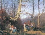 Ferdinand Georg Waldmueller  - Peintures - Début du printemps dans la forêt de Vienne