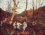 Ferdinand Georg Waldmueller  - Peintures - Début du printemps dans la forêt de Vienne