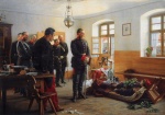 Anton von Werner - paintings - Kronprinz Friedrich Wilhelm an der Leiche des Generals Abel Douay
