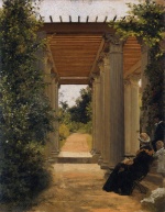 Anton von Werner - Peintures - Pergola de la Villa près du lac de Wannsee