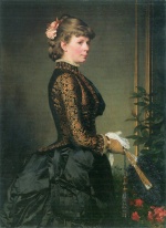 Anton von Werner - Peintures - Portrait de Malvina Werner