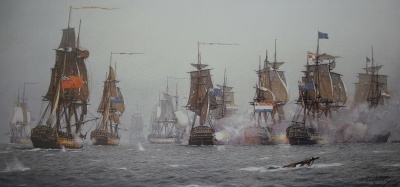 Seeschlachten - Motiv Bilder Gemälde - Seeschlacht bei Kamperduin