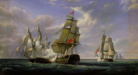 Batailles navales -   - Bataille navale de la HMS Tremendous avec la cannonière française