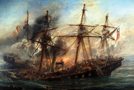 Naval battles -   - Die Huascar versenkt die Esmeralda