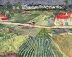 Vincent Willem van Gogh  - Bilder Gemälde - Landschaft bei Auvers im Regen