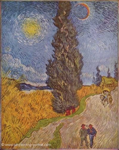 Road with Cypresses and Star