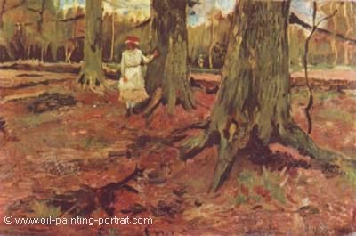 A Girl in White in the Woods