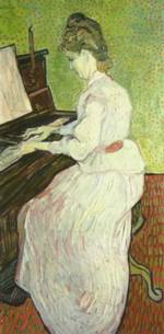 Vincent Willem van Gogh  - Peintures - Mademoiselle Gachet au piano