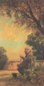 Carl Spitzweg  - paintings - Alter Mann auf einer Bank