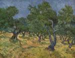 Vincent Willem van Gogh  - Bilder Gemälde - Olivenhain mit pflückenden Figuren