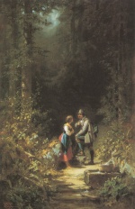 Carl Spitzweg  - paintings - Begegnung im Walde