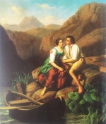 Carl Spitzweg  - Peintures - Le couple de pêcheurs