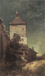Carl Spitzweg  - Peintures - La tour de Blasturm à Schwandorf