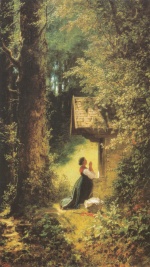 Carl Spitzweg  - Peintures - La chapelle dans la forêt