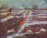 Vincent Willem van Gogh  - Peintures - Champs couverts de neige près d´Arles