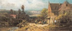 Carl Spitzweg  - paintings - Fränkische Landschaft mit Wirtshaus
