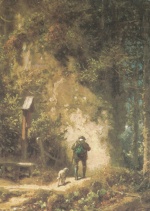 Carl Spitzweg  - Peintures - chasseurs dans la forêt