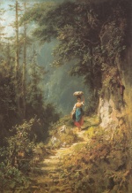 Carl Spitzweg  - Bilder Gemälde - Mädchen im Gebirge