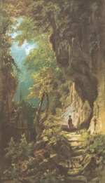 Carl Spitzweg  - paintings - Mädchen in der Waldschlucht