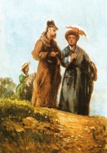 Carl Spitzweg  - paintings - Mönch und Mädchen