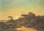 Carl Spitzweg  - paintings - Mondnacht mit Dorischem Tempel