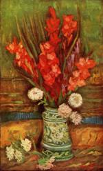 Vincent Willem van Gogh  - Peintures - Nature morte avec glaïeuls rouges