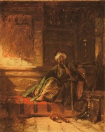 Carl Spitzweg  - Peintures - Orientale fumant sur un canapé