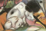 Franz Marc  - Peintures - Porcs
