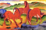 Franz Marc  - Bilder Gemälde - Weidende Pferde IV