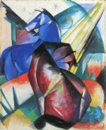 Franz Marc  - Peintures - Deux chevaux, rouge et bleu
