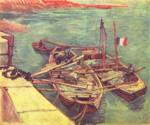 Vincent Willem van Gogh  - paintings - Vertaeute Boote mit Sand