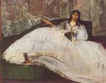 Edouard Manet - Bilder Gemälde - Dame mit Fächer